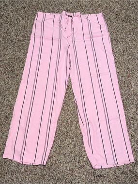Women's plus‎ size 3X lounge pants Pink Striped Pants